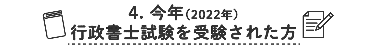 4. 今年（2022年）行政書士試験を受験される方