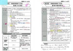 １年目のスパイラルカードに情報を追加しています。