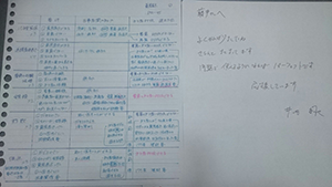 ノートとメッセージ