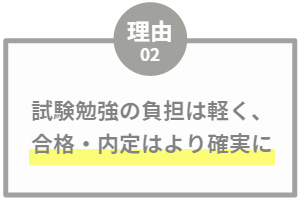 試験勉強の負担は軽く、合格・内定はより確実に