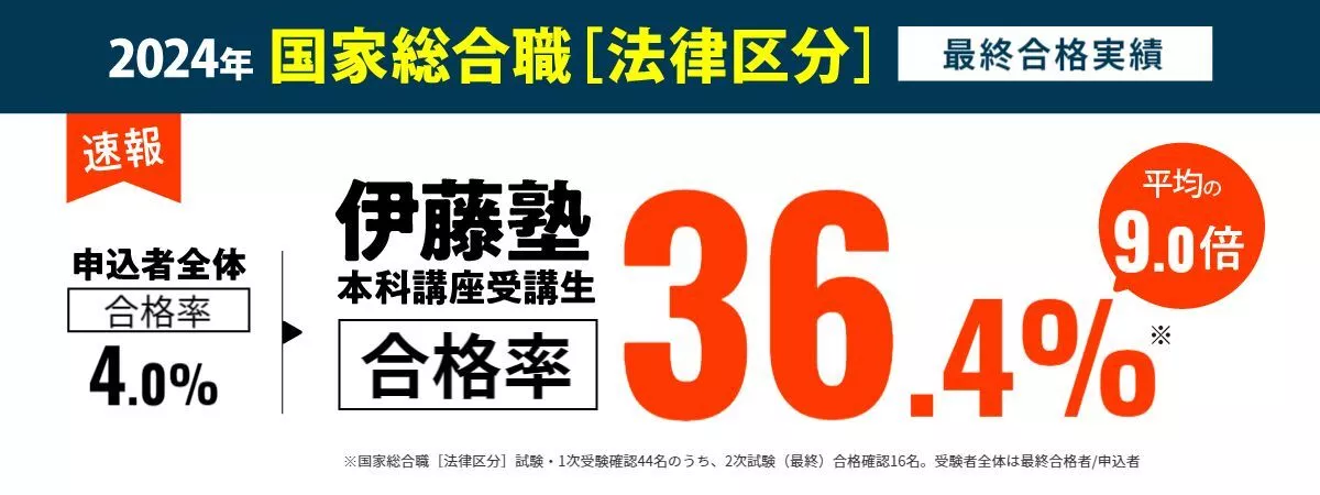 2024年度 国家総合職法律区分 最終合格発表 | 伊藤塾