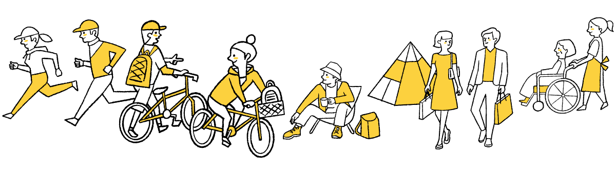待ちの人々イラスト