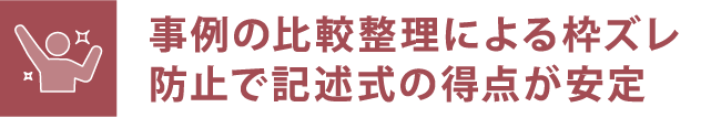 事例の比較整理による枠ズレ防止で記述式の得点が安定