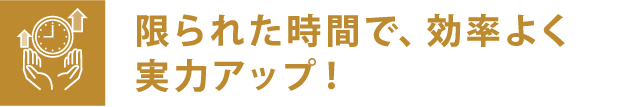 限られた時間で、効率よく実力アップ！