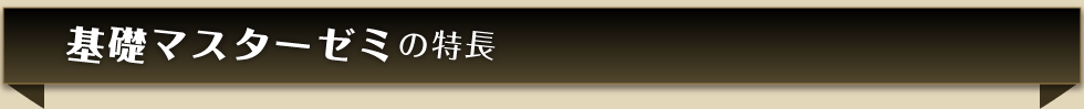 基礎マスターゼミの特長